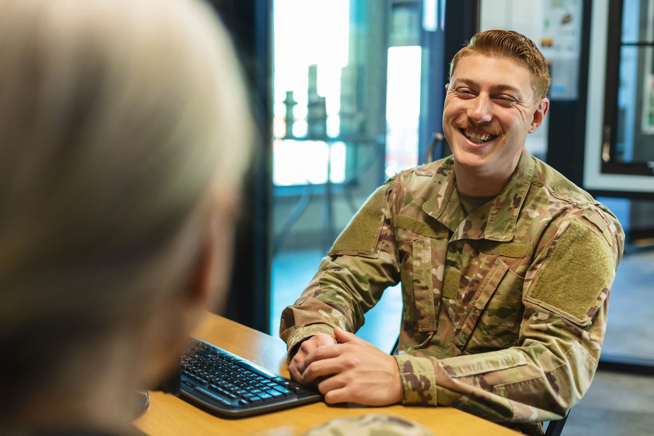 Service member meets potential employer through SkillBridge