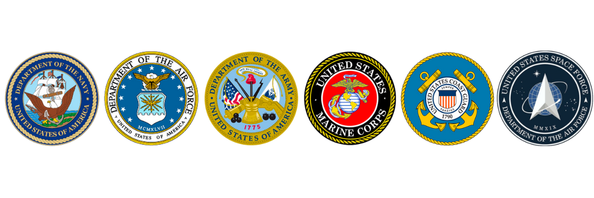 Military icons from all 5 branches